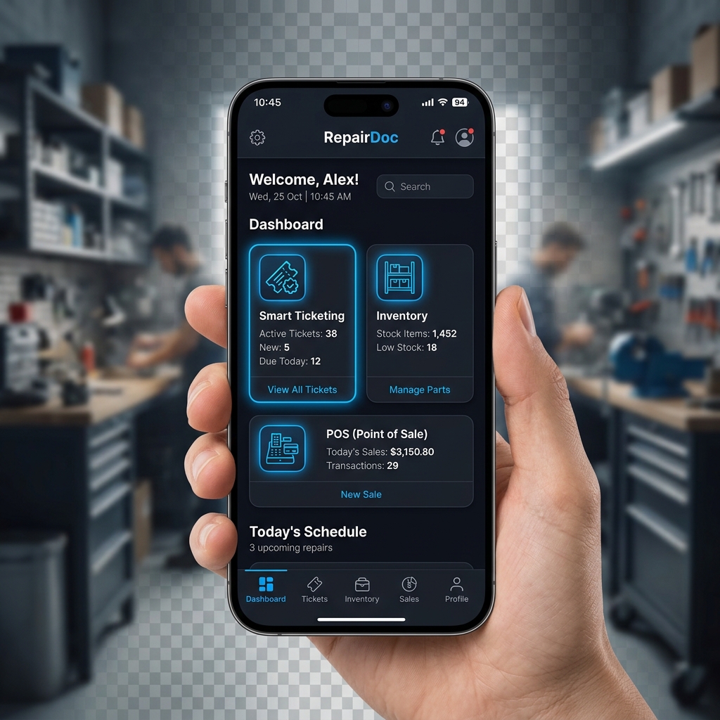 RepairDoc Mobile App Mockup